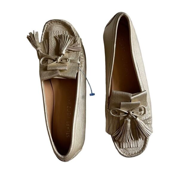 STUART WEITZMAN | gold leather tassel loafers 6 - Picture 10 of 16